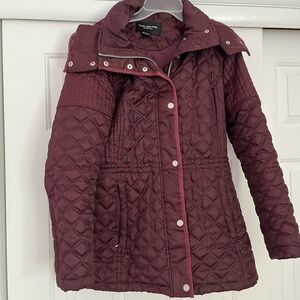Marc New York Women's Quilted Hooded Puffer - Dark Red